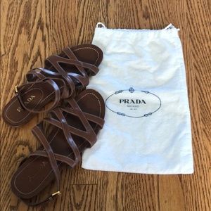 Prada leather gladiator sandal